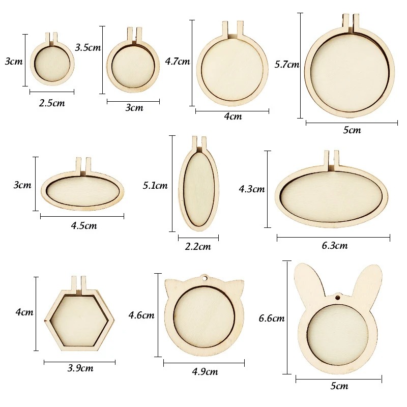 1/3/5pcs Wood Embroidery Hoop  - огляд і ціна Wood Ring Blank