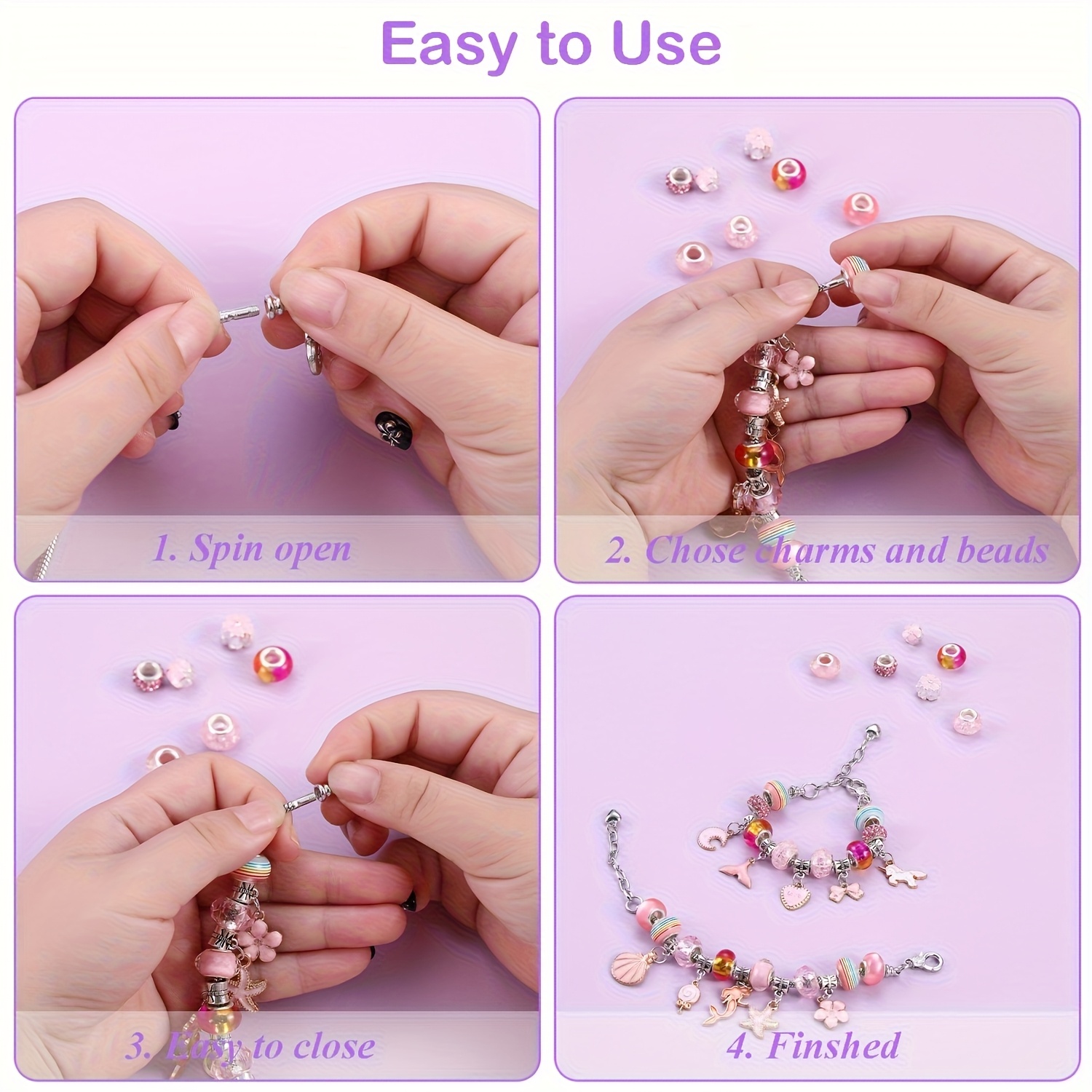 68Pcs Beading Kit with a Viole - огляд і ціна Resin Crafts Diy
